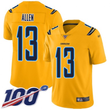 Los Angeles Chargers NFL Football Keenan Allen Gold Jersey Youth Limited  #13 100th Season Inverted Legend->youth nfl jersey->Youth Jersey